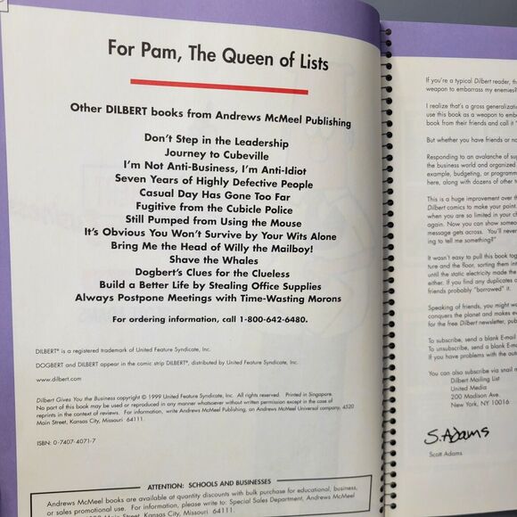 Dilbert Gives You The Business Book Scott Adams Hardcover Comics Dustjacket 1999 - Picture 2 of 16